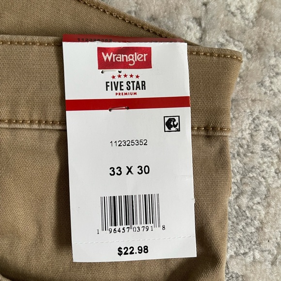 Wrangler Men's Slim Straight Stretch Brown Jeans Pants 33 x 30 NEW NWT - Picture 3 of 8